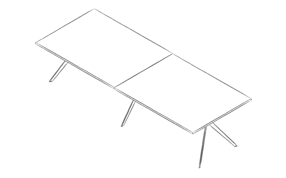 Dibujo tipo CAD de escritorios y mesas de oficina en chile