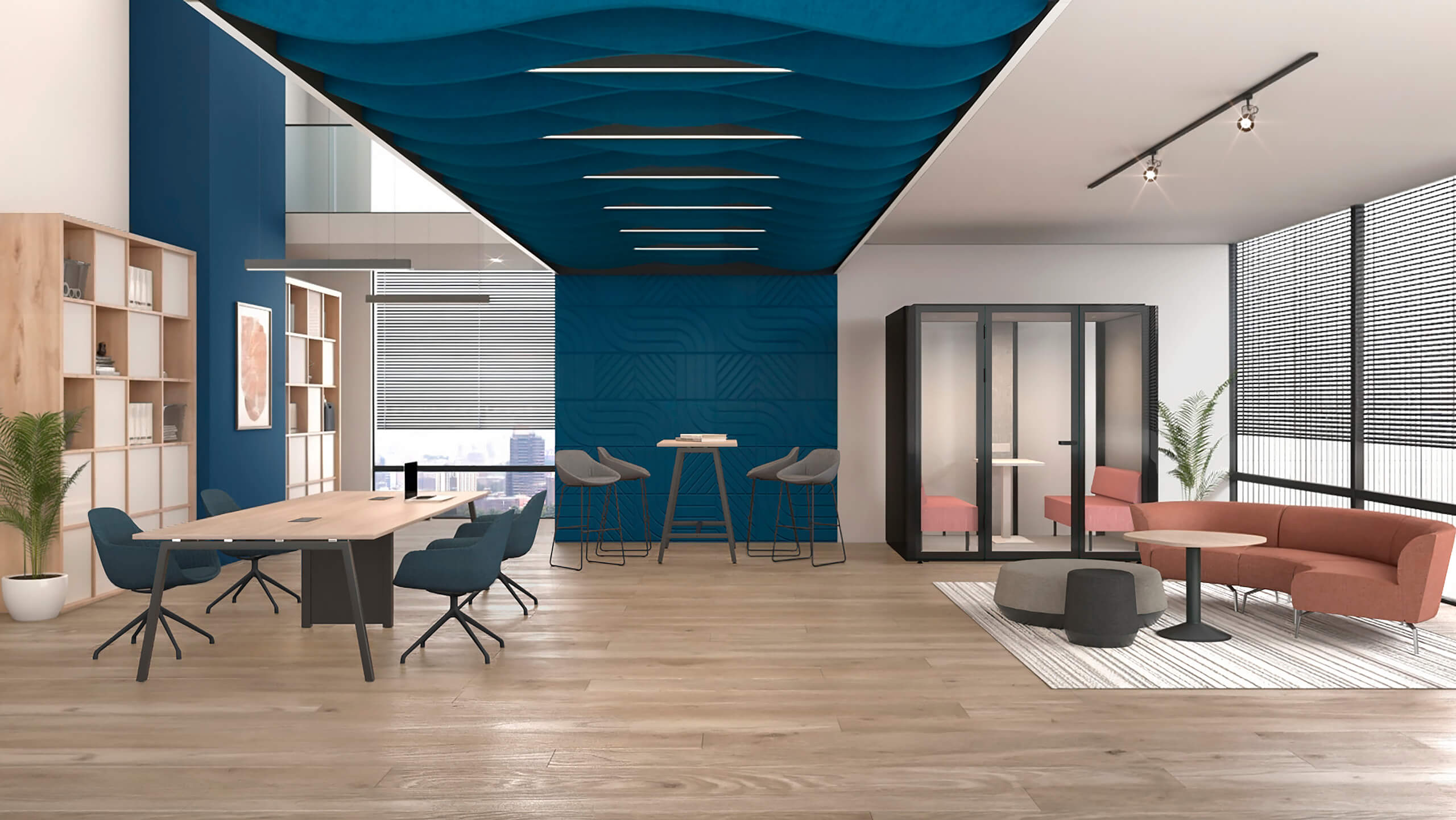 Serie Arko - Escritorios y mesas de oficina Oficina con escritorios y mesas modernas en chile.