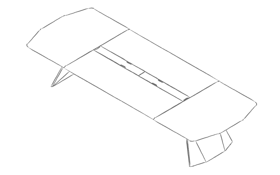 Dibujo tipo CAD de escritorios y mesas de oficina en chile