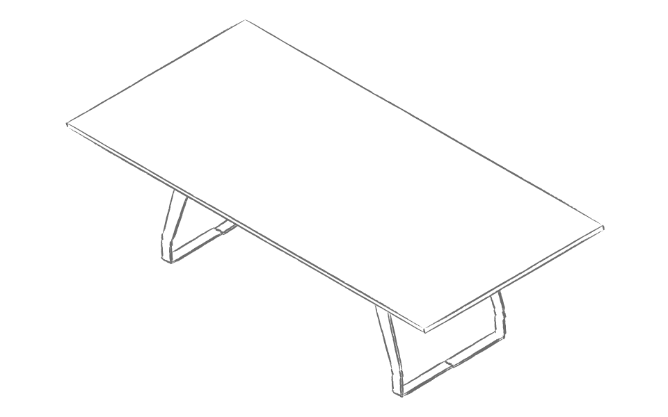 Dibujo tipo CAD de escritorios y mesas de oficina en chile